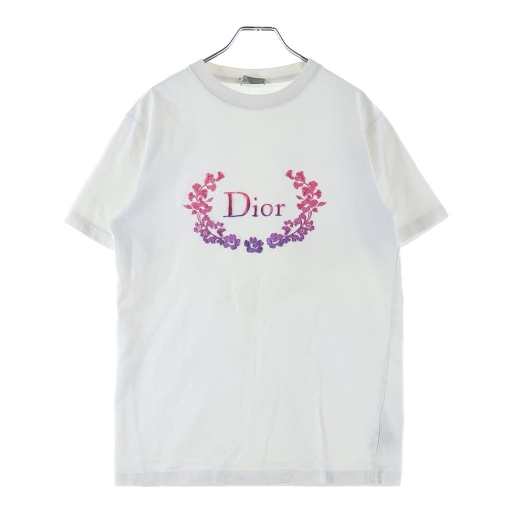 DIOR (ディオール) ロゴ刺繍 半袖Tシャツ カットソー ホワイト 313J696A0554