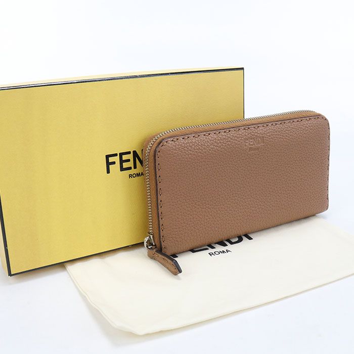 FENDI フェンディ セレリア 8M0299 SFR 長財布ラウンドファスナー カーフ【中古】 レディース