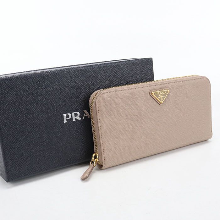 PRADA プラダ サフィアーノトライアングル 1ML506 QHH F0236 長財布ラウンドファスナー レザー【中古】 レディース