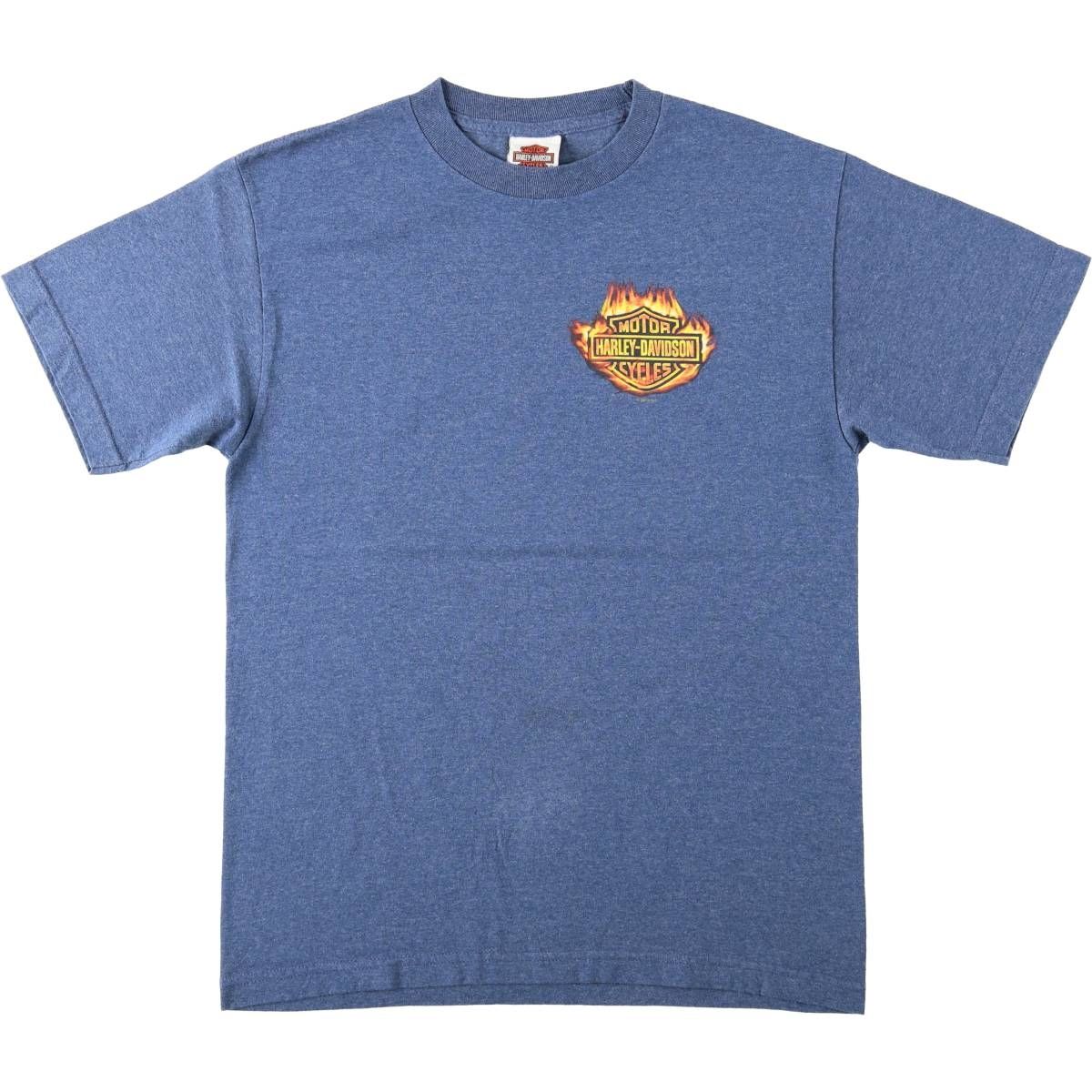 古着 ハーレーダビッドソン Harley-Davidson ファイヤーパターン モーターサイクル バイクTシャツ メンズM相当/eaa669606