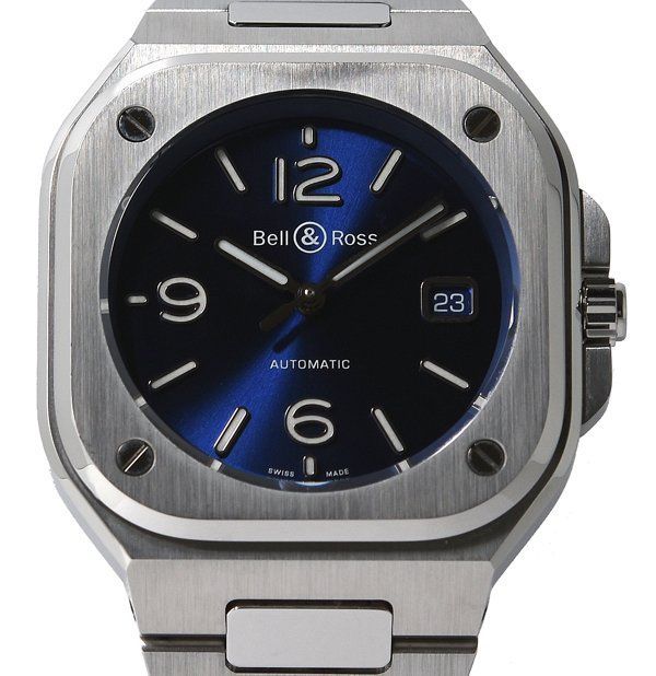 箱・ギャラ付 美品 Bell＆Ross ベル＆ロス BLUE STEEL BR05A-BLU-ST/SST ブルー文字盤 自動巻き メンズ 197,400円