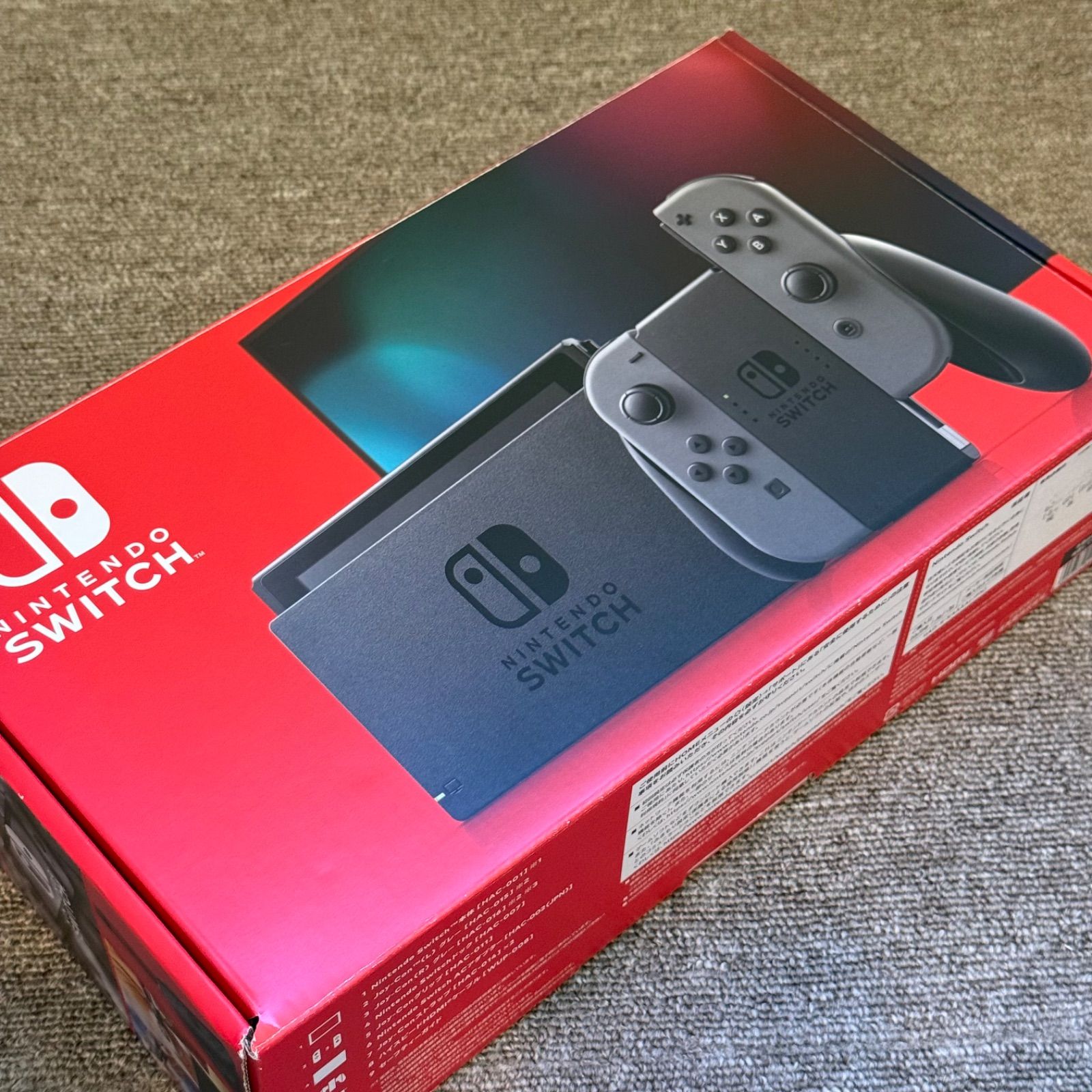 8-122【中古美品・ジャンク】Switch 本体 バッテリー強化版 グレー 欠