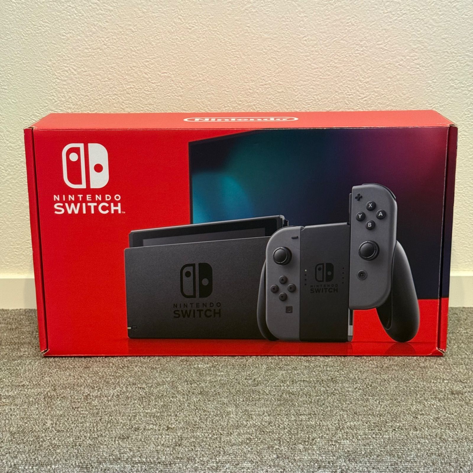 8-122【中古美品・ジャンク】Switch 本体 バッテリー強化版 グレー 欠