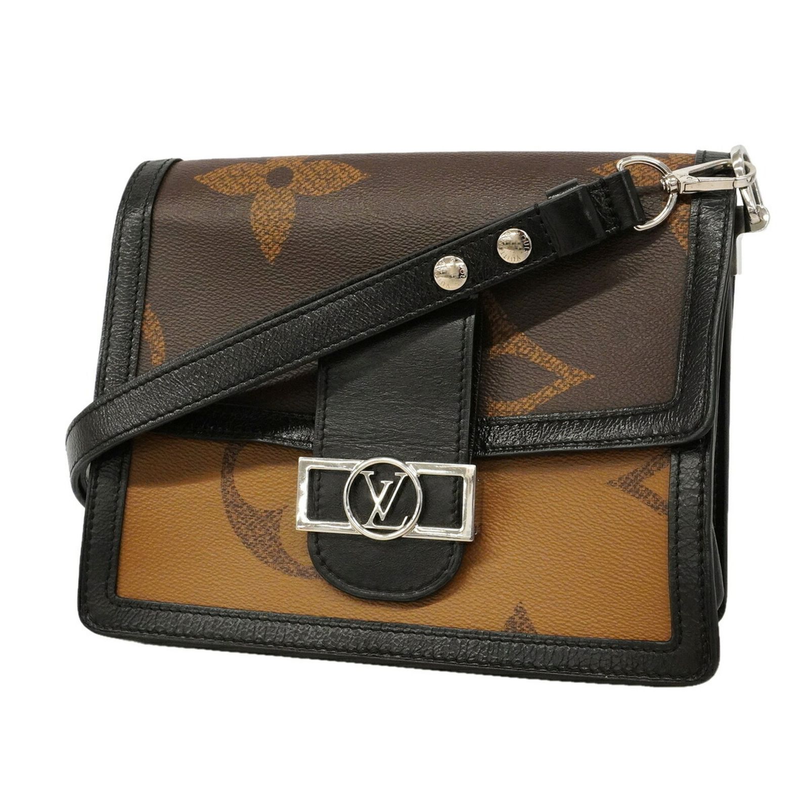 ルイ・ヴィトン(Louis Vuitton) ルイ・ヴィトン ショルダーバッグ モノグラム・ジャイアント リバース ドーフィーヌMM M44599 ブラウン ブラックレディース