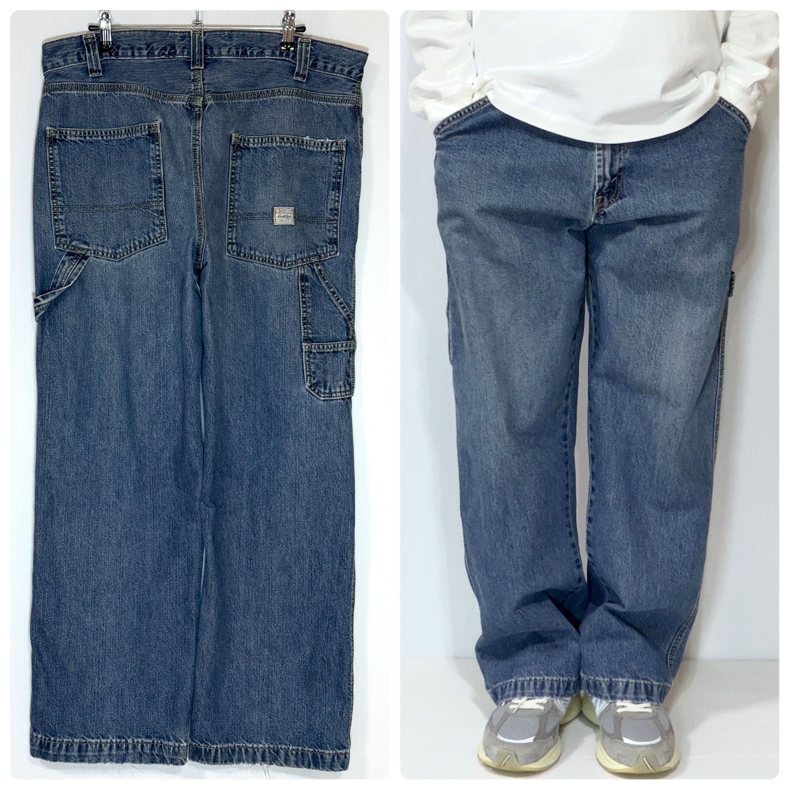 良サイズ 00s Levi's CARPENTER W34L30 実寸W36.5L30 リーバイス シグネチャー カーペンター デニム ペインターパンツ ルーズワイドストレート ワークパンツ ジーンス バギー グッドフェード ゴールデンサイズp26083715