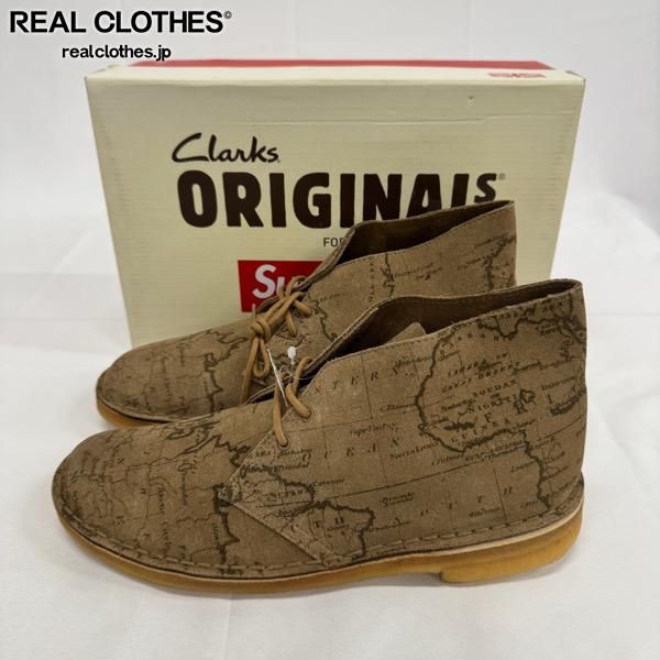 【未使用】Supreme×Clarks/シュプリーム×クラークス【13SS】Desert Boot Map/デザート マップ スウェード ブーツ/US9
