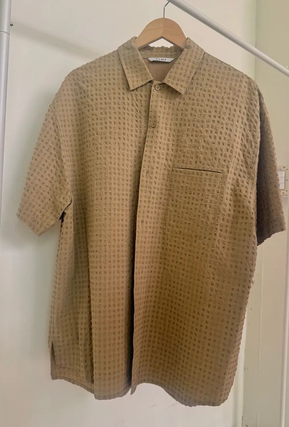 TIME クロシェ 텍스쳐 半袖 シャツ S/S