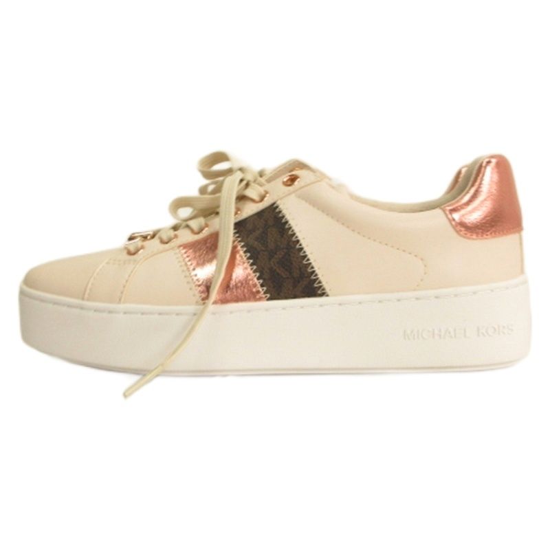 マイケルコース MICHAEL KORS POPPY ストライプ スニーカー ピンク 6M ■GY09