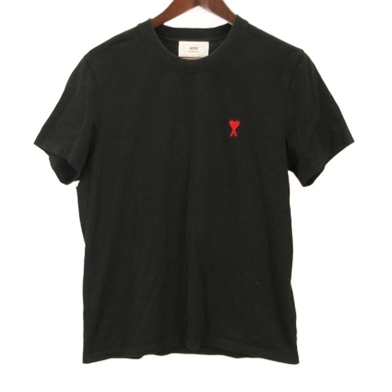 アミ アレクサンドル マテュッシ ami alexandre mattiussi ロゴ 刺繍 Tシャツ ブラック M BFUTS001.724