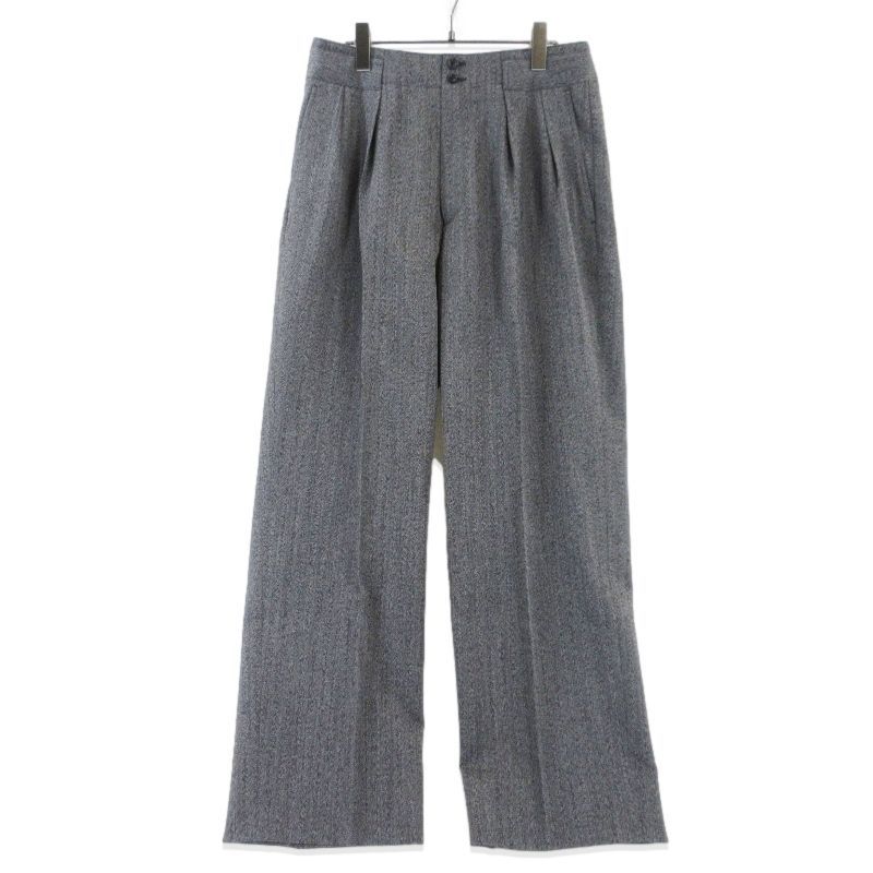 未使用 ULTERIOR アルテリア WOOL WASHI HERRINGBONE TUCKED TROUSERS UPT73-LA227-A 訳アリ スラックス ヘリンボーン BLACK 4 99001698 22,718円
