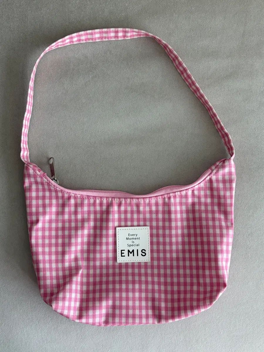 正規品 EMIS エミス ギンガムチェック HOBO BAG ピンク -ミニ トートバッグ CHECKバッグ