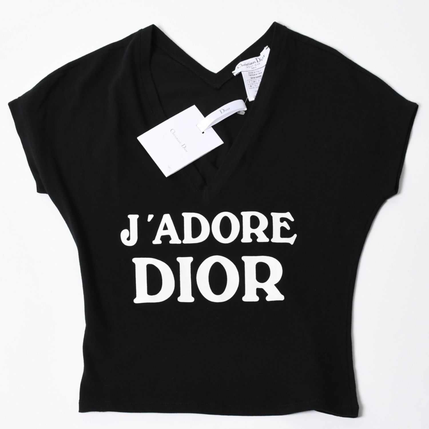 極美品 Christian Dior クリスチャンディオール J'ADORE DIOR ジャドール Vネック タンクトップ 3H16155400 サイズ38 ブラック 中古 4a006831 78,650円