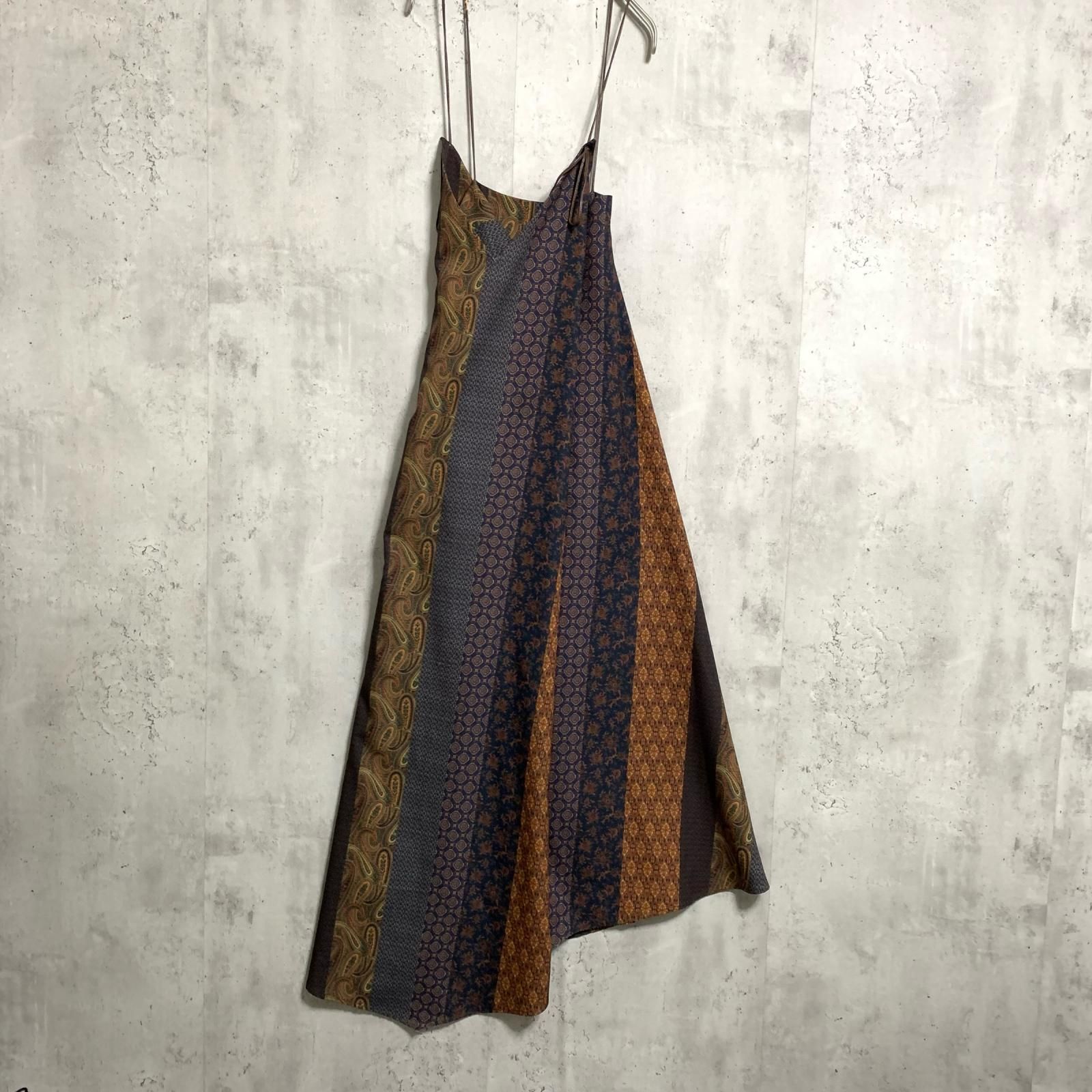 □ Ameri VINTAGE アメリ キャミソールワンピース NADIA STRIPE CAMISOLE DRESS 02010540070 M 総柄 ■◆ レディース