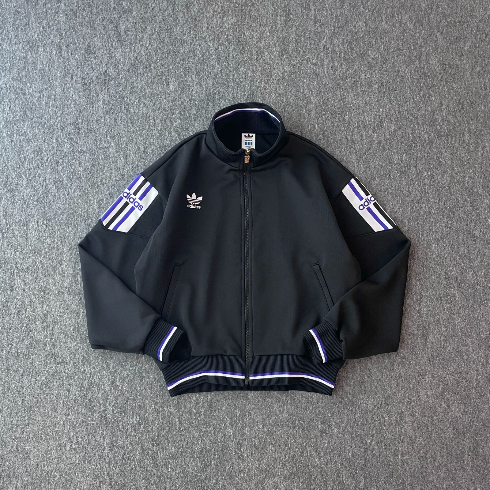 90s adidas トラックジャケット ジャージ トレフォイルロゴ 刺繍 ワン