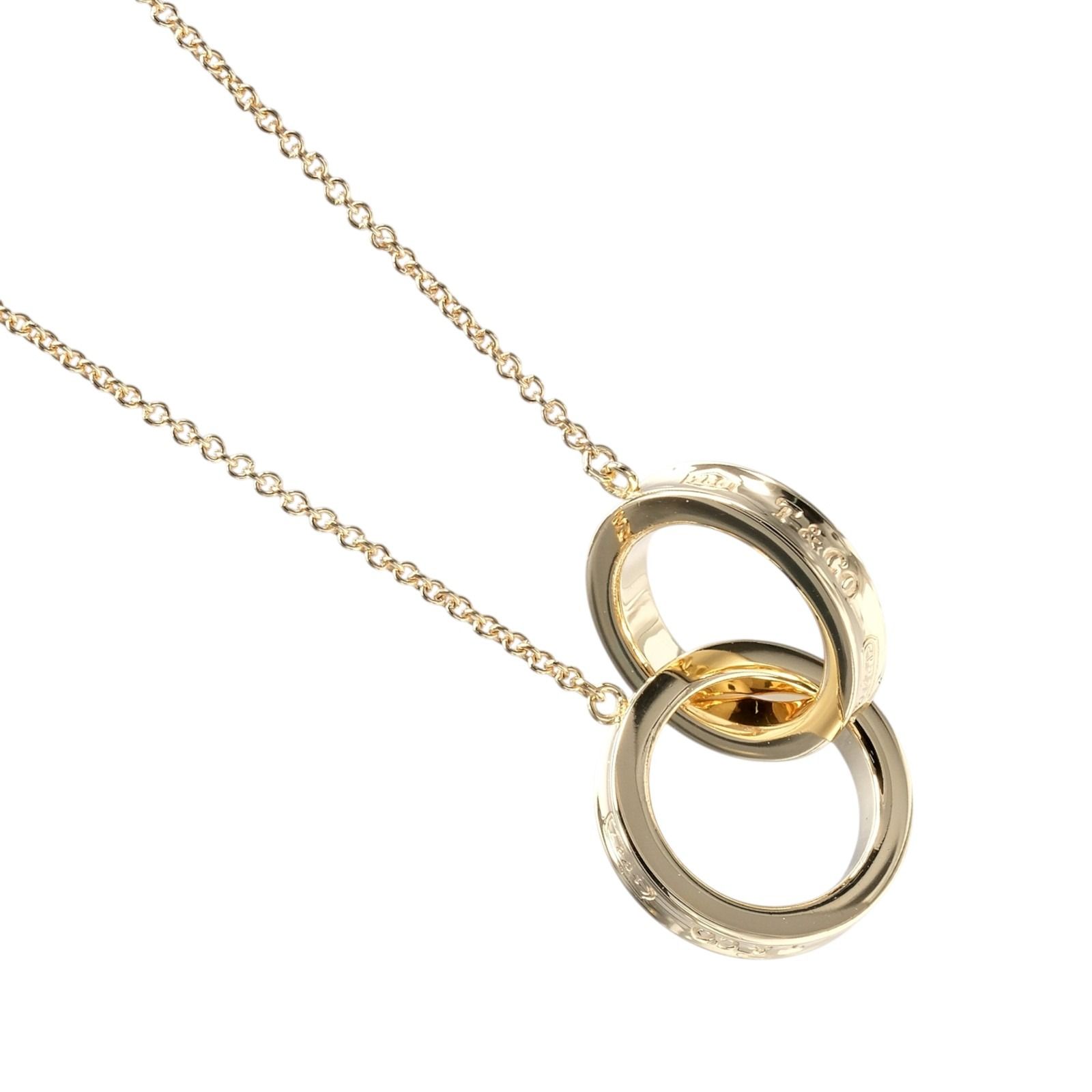 【TIFFANY&Co.】ティファニー 1837インターロッキング サークル K18イエローゴールド レディース 7.71g ネックレス 129,000円