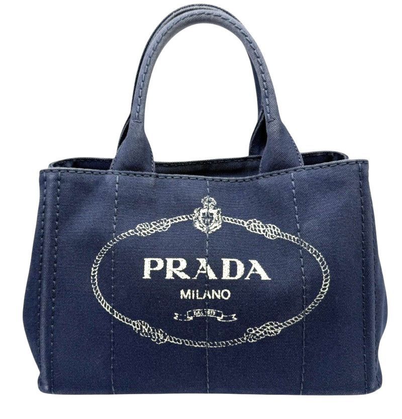 【中古】PRADA プラダ カナパ キャンバス ネイビー ゴールド金具 1BG439 2WAY ハンドバッグ ブルー系 2WAY デイリーユース カジュアル ファッション レディース メンズ ユニセックス 人気 【ブランドギャラリー東心斎橋店】 51,588円