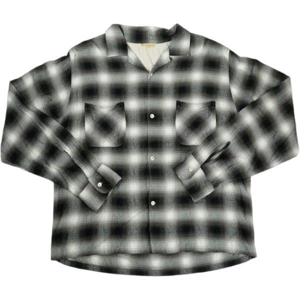 Size【16.5】 At Last ＆ Co アットラスト/BUTCHER PRODUCTS ブッチャープロダクツ SPORTS SHIRT RAYON BLACK-WHITE 長袖シャツ 黒白 【中古品-良い】 30015899
