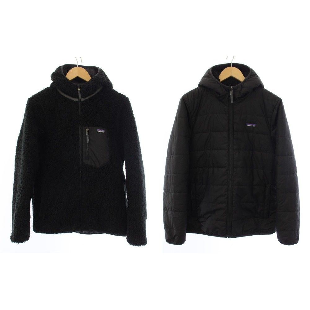 パタゴニア Patagonia リバーシブルレディフレディフーディ ボア フリースジャケット ジップアップ XXL 黒 ブラック 68095 /TK