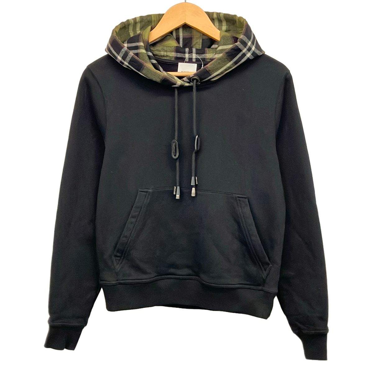 BURBERRY LONDON ENGLAND(バーバリーロンドンイングランド) パーカー サイズXXS XS レディース - 黒×カーキ×ブラウン 長袖/チェック柄 12,480円