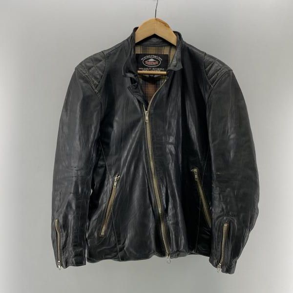 【中古】コシタニ KUSHITANI K0625 アンフィニッシュドウォッシュ レザージャケット 牛革 ブラック サイズM △状態考慮 コシタニ[24]