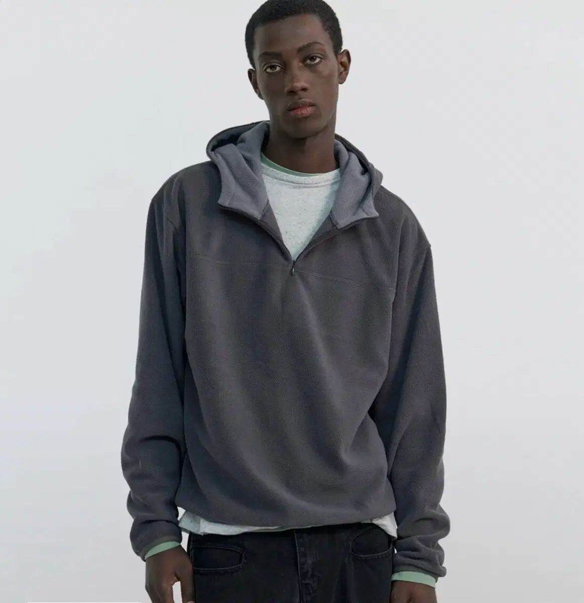 M 윈더X츠통령 FLEECE SCUBA HOODIE TOP grey 7,003円