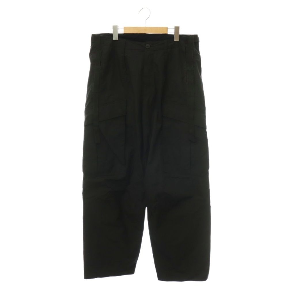 アタッチメント ATTACHMENT SHRINK NYLON TAFFETA TECHNICAL CARGO PANTS カーゴパンツ ワークパンツ ナイロン 3 ブラック /ES ■OS ■S