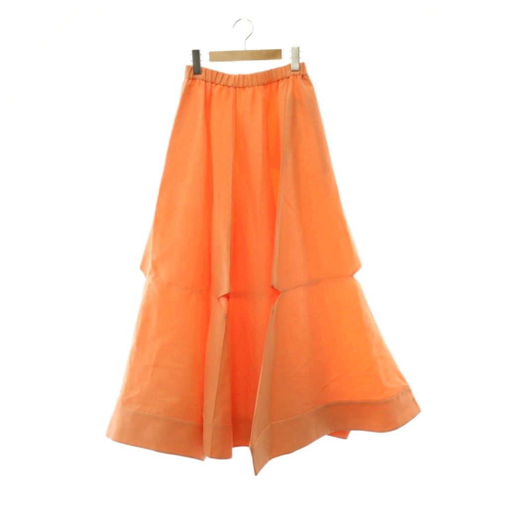 エンフォルド ENFOLD 26SS SLIT FLARE SKIRT スカート フレア ロング 38 オレンジ /HK ■OS