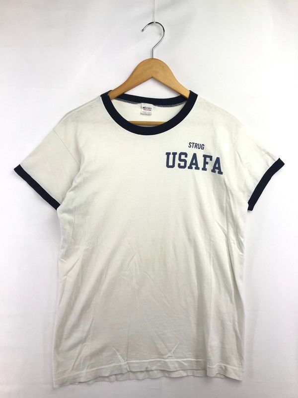 【現状渡し品】 CHAMPION チャンピオン 80's STRUG USAFA RINGER T-SHIRT USA製 トリコタグ リンガー Tシャツ トップス ヴィンテージ 【146-260825-rt-13-tagh】