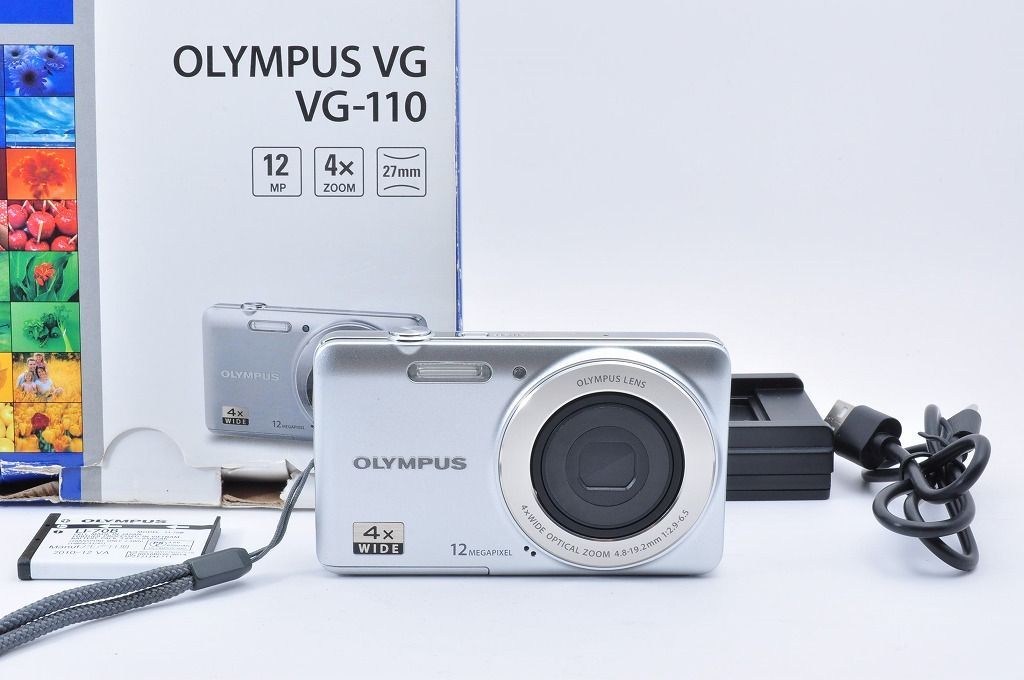 OLYMPUS VG-110 Silver 12MP 4x Optical Zoom Compact Digital Camera #1918