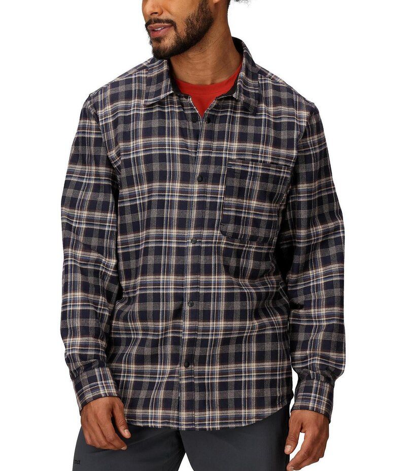 マーモット メンズ トップス シャツ Marmot Stonepeak Lightweight Performance Plaid Flannel Long Sleeve Shirt Black ブラ