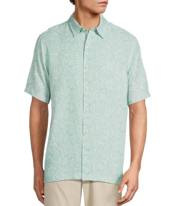 ラウンドトゥリーアンドヨーク メンズ トップス シャツ プリント ミニ Roundtree Yorke Short Sleeve Mini Leaf Print Polynosic Sport Shi 7,485円