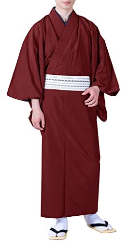 [KYOETSU] [キョウエツ] 着物 洗える 袷着物 無地 紬 和服 メンズym 4411f6b3