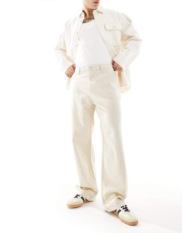 オンリーアンドサンズ メンズ ボトムス カジュアルパンツ ONLY SONS baggy chinos in ecru Silver Lining シルバー 14,336円