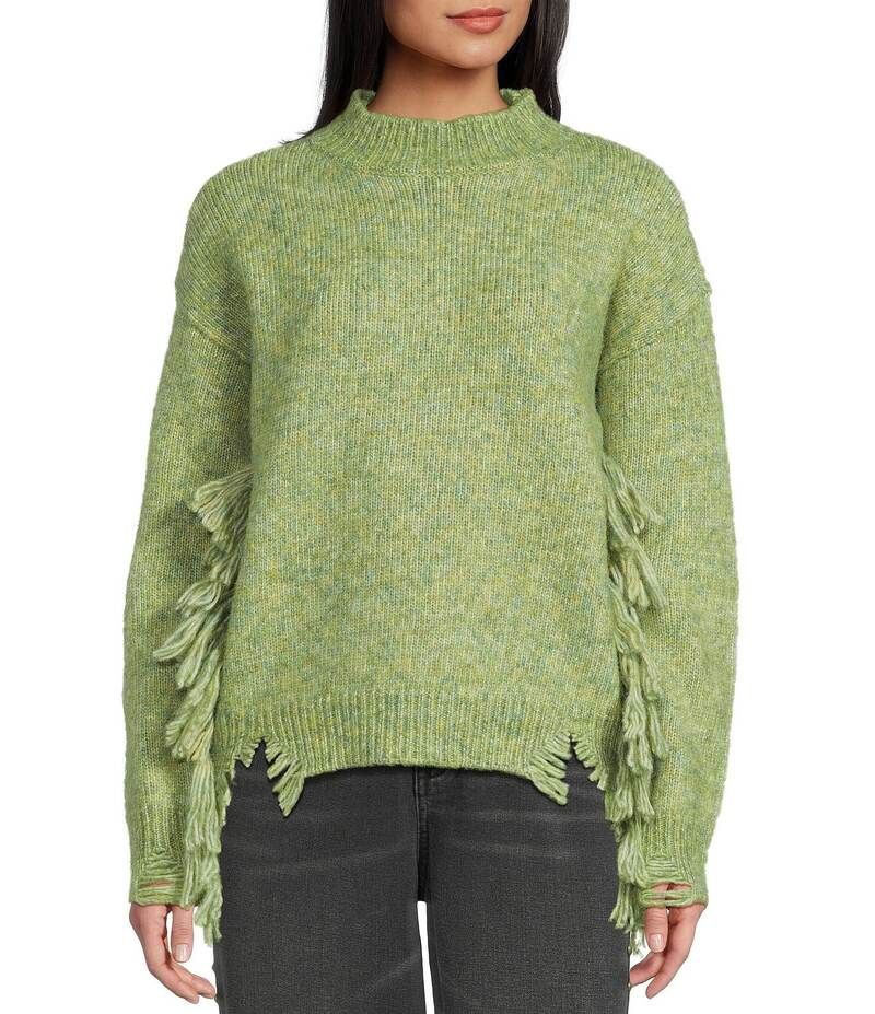 チェルシーアンドバイオレット レディース アウター ニット・セーター セーター フリンジ CV Chelsea Violet Fringe Long Sleeve Sweater New Pine