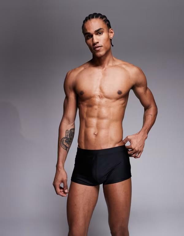 エイソス メンズ 水着 ハーフパンツ・ショーツ ASOS DESIGN stretch trunk Black ブラック