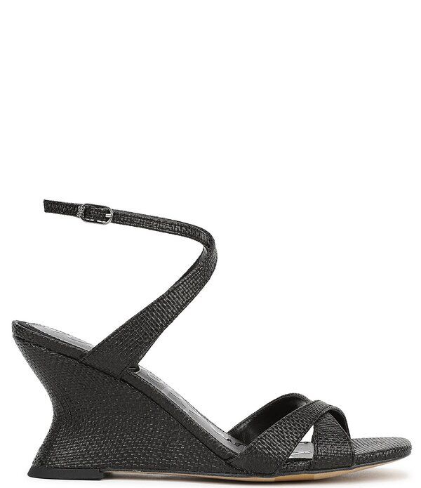 サムエデルマン レディース シューズ ヒール サンダル アンクル Sam Edelman Davi Raffiankle Wrap Wedge Dressandals Black ブラック