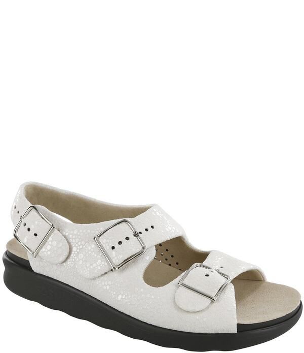 サス レディース シューズ サンダル プリント レザー SAS Relaxed Printed Textured Leather Buckle Strap Sandals Vanilla 42,770円