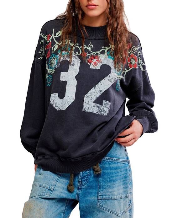 フリーピープル レディース アウター ニット・セーター モックネック グラフィック Free People Palm Springraphic Mock Neck Long Sleeve Pullov