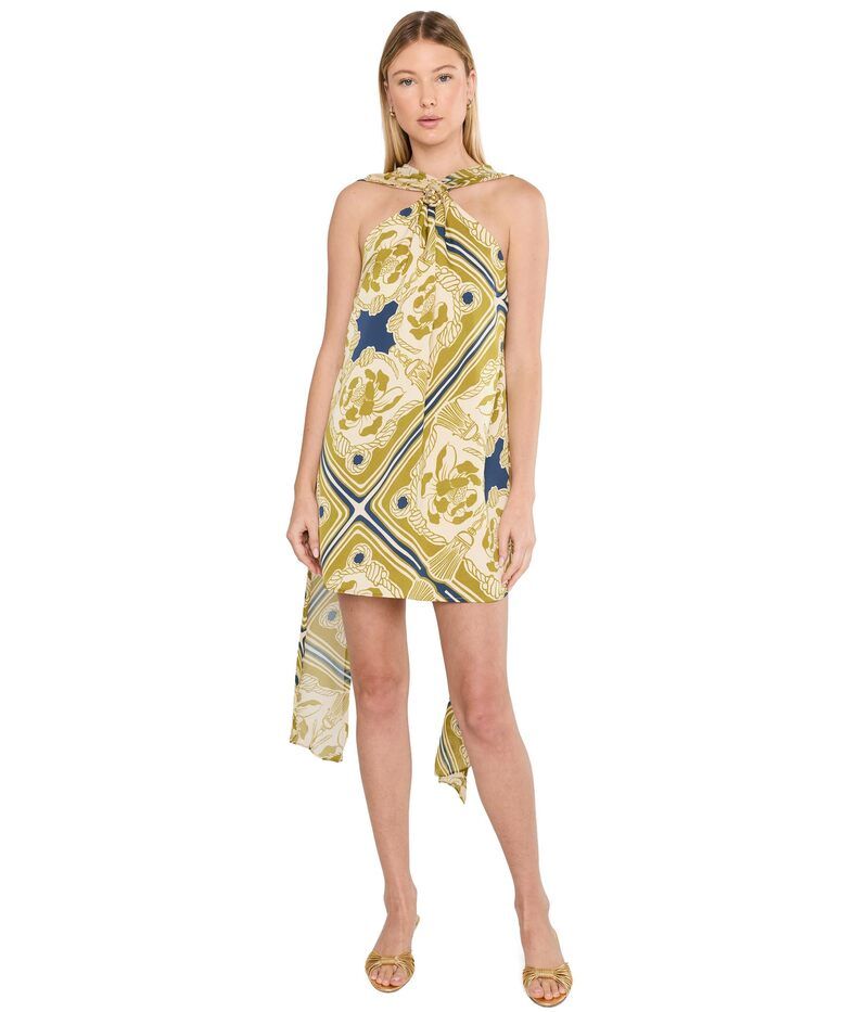 アヴェックレフィーユ レディース トップス ワンピース ミニ サテン ホルター Avec Les Fillesatin Halter Scarf Mini Dress Monaco Harbor