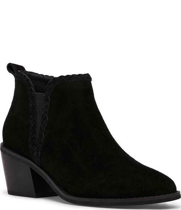 ブロンド レディース シューズ ブーツ・レインブーツ スエード Blondo Temple Waterproof Suede Braidetail Booties Black ブラック