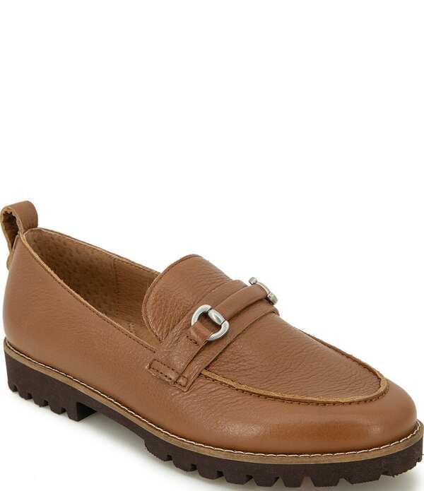 ジェントルソウルズ レディース シューズ パンプス レザー ローファー Gentle Souls Eugene Lug Bit Leather Loafers Cognac