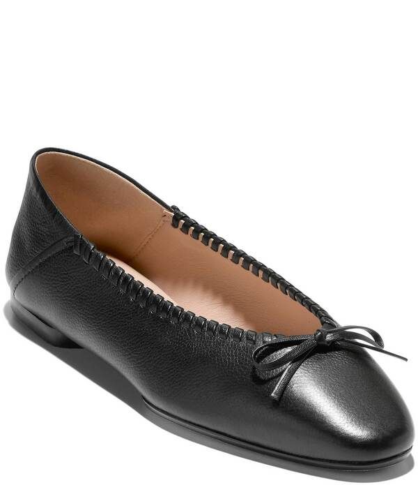 コールハーン レディース シューズ パンプス レザー Cole Haan Jaya Leather Travel Ballet Flats Black ブラック