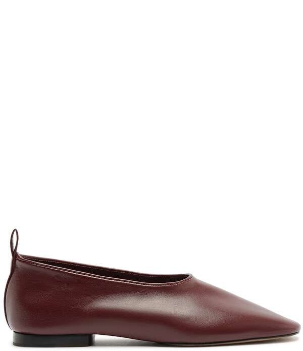 シュッツ レディース シューズ パンプス レザー Schutz Hadley High Vamp Leather Ballet Flats Wine Berry ワイン