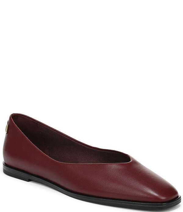 フランコサルト レディース シューズ パンプス レザー Franco Sarto Tesia Leather High Vamp Square Toe Flats Red レッド