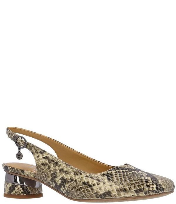 ジェイレニー レディース シューズ ヒール プリント J Renee Taveta Snake Print Block Heel Slingback Pumpshadow Taupe Snake トー