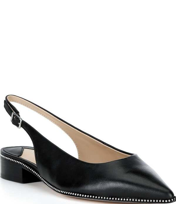 アントニオ メラーニ レディース シューズ パンプス レザー Antonio Melani Shaw Leather Ball Chain Slingback Flats Black ブラック
