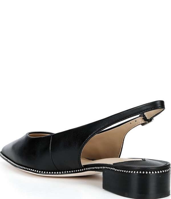 アントニオ メラーニ レディース シューズ パンプス レザー Antonio Melani Shaw Leather Ball Chain Slingback Flats Black ブラック
