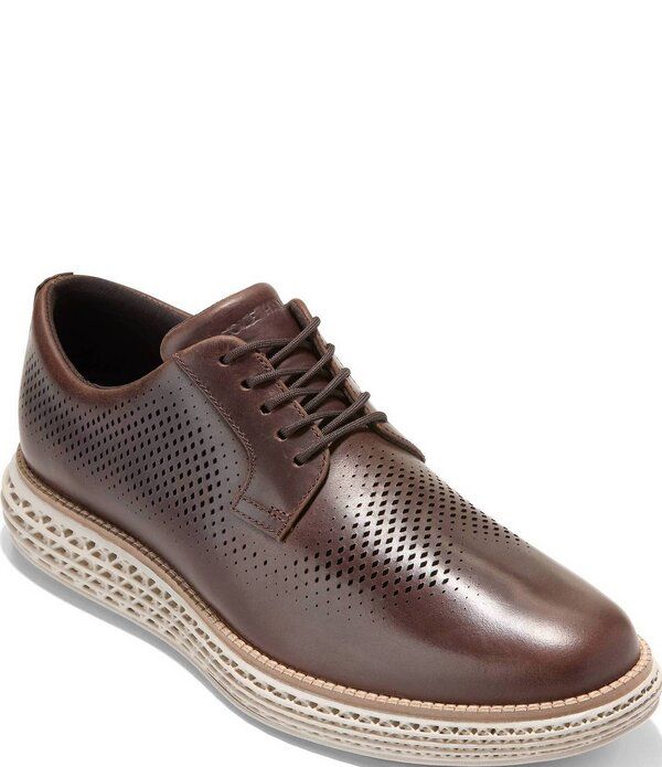 コールハーン メンズ シューズ オックスフォード レザー Cole Haan Mens OriginalGrand 20 Perforated Leather Oxfords CH Spiced Br