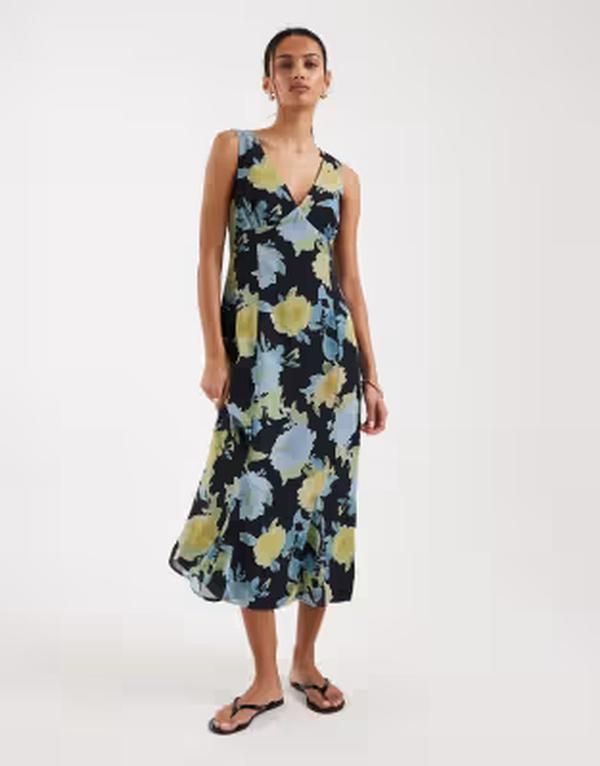モーテル レディース トップス ワンピース フラワー柄 メッシュ フラワー Motel Olydia floral mesh midaxi dress PURPLE パープル