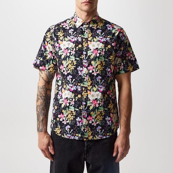 リプレイ メンズ トップス シャツ フラワー柄 プリント 半袖 フラワー Replay Mens Floral Print ShortSleeve Patterned Shirt Black 010 9,734円